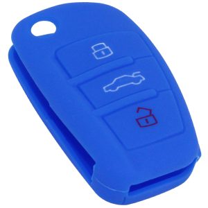 KONTAK ANAHTAR KUMANDA KORUYUCU KILIF SİLİKON 3 TUŞ MAVİ AUDI A3 HMA011-M