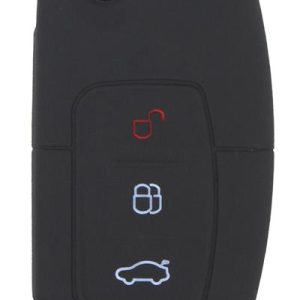 KONTAK ANAHTAR KUMANDA KORUYUCU KILIF SİLİKON 3 TUŞ SİYAH FORD FOCUS 2-FIESTA-X MAX HMA041-S
