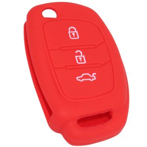 KONTAK ANAHTAR KUMANDA KORUYUCU KILIF SİLİKON KIRMIZI HYUNDAI I20 2012-2014 ACCENT BLUE 2014-2018 UYUMLU HMA070-K