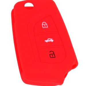 KONTAK ANAHTAR KUMANDA KORUYUCU KILIF SİLİKON 3 TUŞ KIRMIZI TOYOTA AURIS HMA141-K