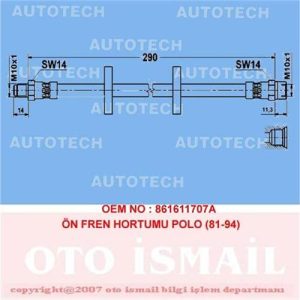 ÖN FREN HORTUMU POLO 81-94 861611707A
