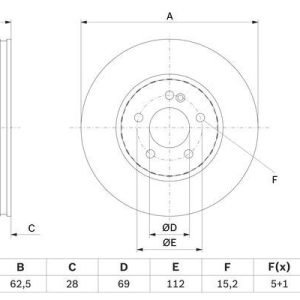 FREN DISKI ON MERCEDES W205 S205 C205 A205 W213 S213 C238 A0004212512