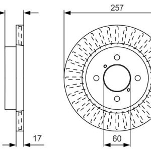 ÖN FREN DİSKİ HAVA KANALLI CHERY KIMO 1.3L SQR473F 08-14 - 257 ÇAP X 4 BİJON Adet disk fiyatıdır