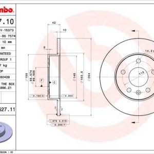 ARKA FREN AYNASI ASTRA H-COMBO C 02 MERIVA A-B 03 ASTRA G 1.8-2.0 98 ZAFIRA A 264x10x5DL