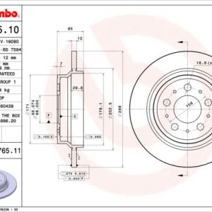 ARKA FREN AYNASI VOLVO S60 01-10 S70 01-05 S80 98-06 XC70 00-07 288x12x5DL DELYKLY 986478495-DF4066 9434167-94341674-94341670