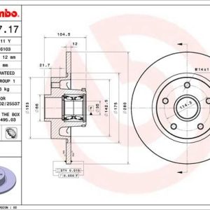 ARKA FREN DİSKİ RENAULT TRAFIC III 14 OPEL VIVARO B 15 DIŞ ÇAP:280 MM 5 DELİK 432007343R-432022742R-4422288