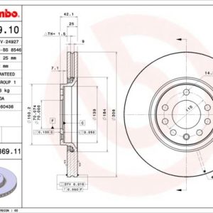 ÖN FREN AYNASI ASTRA H-ZAFIRA B-MERIVA A-B-CORSA D-E-ADAM-ASTRA G-VECTRA B 308x25x5DLxHAVALI 16 İNÇ 95526651-9194477-569061-9184405