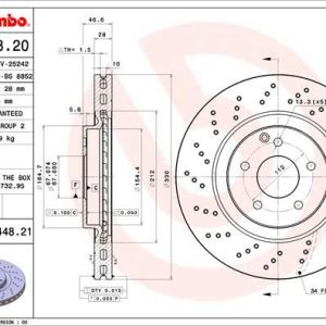 FREN DISKI ON MERCEDES W203 CL203 S203 C209 A209 R171 AMG SPOR TIP A2034211312