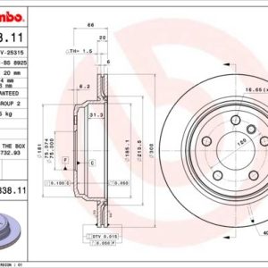 FREN DISKI ARKA BMW F30 F32 F34 F36 KAPLAMALI 34216864900
