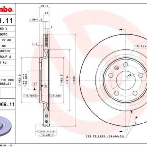 ARKA FREN AYNASI TOUAREG 3.0TDI 17 A4-A5 1.8 TFSI-2.0 TDI 08 A6 2.0 TFSI-2.8 FSI 11 330x22x5xHVLI 986479750-986479C86-DF6175S