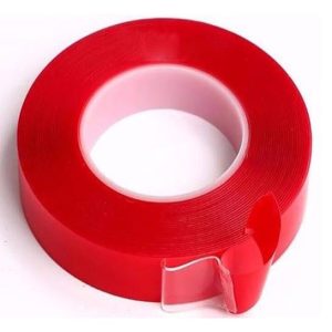 ÇİFT TARAFLI BANT 10mm x 5mt KIRMIZI ŞEFFAF