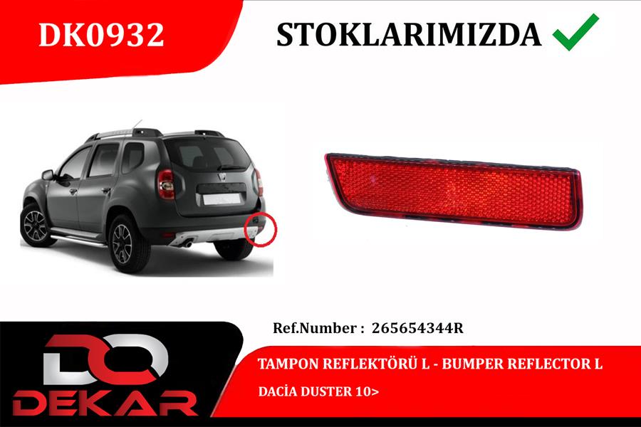 TAMPON REFLEKTÖRÜ L DACİA DUSTER 10
