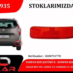 TAMPON REFLEKTÖRÜ R LOGAN MCV 09 LODGY 13 DOKKER 13 EXPRESS 21