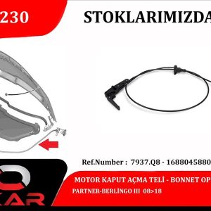 MOTOR KAPUT AÇMA TELİ PARTNER-BERLİNGO III 08 18