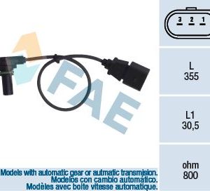 EKSANTİRİK DEVİR SENSÖRÜ OTOMATİK GOLF IV-OCTAVIA-LEON-TOLEDO-A3 1.6-1.8-1.9 T-FSI-TDI-SDI 01M927321B