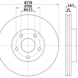 ÖN FREN AYNASI ADET FOCUS 04-12 CMAX 07-10 S40 06-10 C30 10-12 C70 06-13 V50 05-12 278x25x5DLxHVLI AV611125BB-7M511125BB-1520297