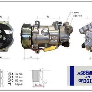 KLİMA KOMPRESÖRÜ SIFIR ÜRÜN CITROEN BERLINGO 1.6 BlueHDi C3 PICASSO C4 Coupe C5 III C5 I SKODA KO DIAQ I PEUGEOT PARTNER TEPEE 1.6 HDi