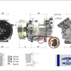 KLİMA KOMPRESÖRÜ SIFIR ÜRÜN RENAULT CLIO III 04 12 KANGOO II 08 MODUS 04 MICRA III 03 10 QASHQAI J10 06 13 1.5dCi K9K 12V 6 KANAL 125MM MERCEDES