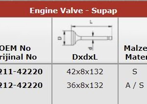 x SUBAP EMME EGZOZ H100-2600 KAMYONET 2001 MODEL 8V IN-4/EX-4 42x8x132 / 36x8x132