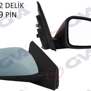 DIŞ DİKİZ AYNASI SAĞ MEGANE-FLUENCE 08 ELEKTRİKLİ ISITMALI SİNYALLİ KATLANIR ASTARLI KONVEKS 9 FİŞ VM-6138EBR