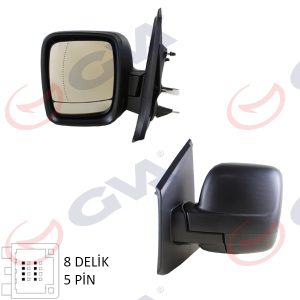 DIŞ DİKİZ AYNASI SOL TRAFIC-VİVARO 14 ELEKTRİKLİ ISITMALI DESENLİ ASFERİK 5 FİŞ VM-976EHAL 963666705R-963739461R-4422988