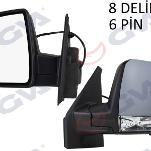 DIŞ DİKİZ AYNASI SOL DOBLO 11 ELEKTRİKLİ SİNYALLİ ASTARLI TEK CAMLI KONVEKS 6 FİŞ VM-668EHPL