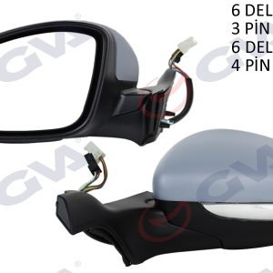 DIŞ DİKİZ AYNASI SOL P2008-P208 13 ELEKTRİKLİ ISITMALI SİNYALLİ ASTARLI KONVEKS VM-509EHPL 1607511380-1611240280