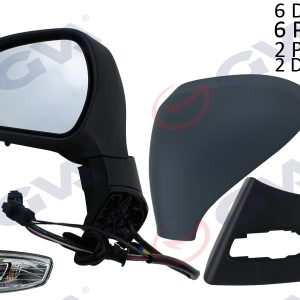 DIŞ DİKİZ AYNASI SOL 308 07 ELEKTRİKLİ ISITMALI SİNYALLİ SENSÖRLÜ ASTARLI KONVENKS 6 FİŞ VM-6308EHPSR 8153.NE-8152F1-8151LX