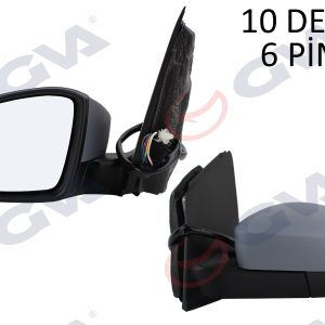 DIŞ DİKİZ AYNASI SOL POLO 09 ELEKTRİKLİ ISITMALI ASTARLI ASFERİK 6 FİŞ VM-388NEHPAL 6R1857507K-6R1857507M