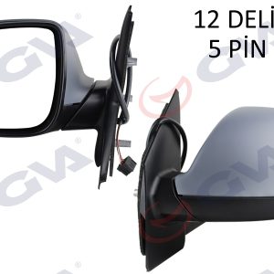 DIŞ DİKİZ AYNASI SOL TRANSPORTER T6 CARAVELLE 10 ELEKTRİKLİ ISITMALI ASTARLI ASFERİK 5 FİŞ VM-6196EHPAL 7E1857521J-7E1857527GRU-7E1857507BT