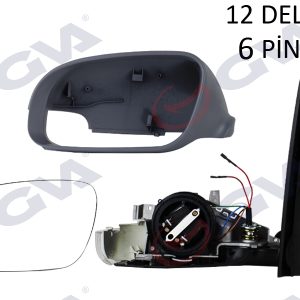 DIŞ DİKİZ AYNASI SOL TOURAN 03 ELEKTRİKLİ ISITMALI SİNYALLİ ASTARLI ASFERİK 6 FİŞ VM-374EHPR 1T1857507F