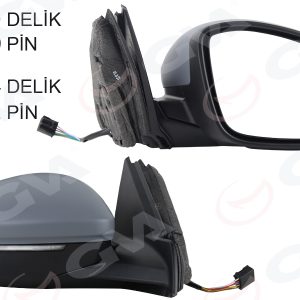 DIŞ DİKİZ AYNASI SAĞ ELEKTRİKLİ ISITMALI SİNYALLİ KATLANIR SENSÖRLÜ ASTARLI Ç.AYDINLATMALI KONVEKS 208 19- CORSA F 19- 10H10P 4H2P