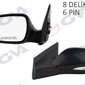 DIŞ DİKİZ AYNASI SOL BLUE 12 ELEKTRİKLİ ISITMALI SİNYALLİ SİYAH KAPAK DÜZ CAM 6 FİŞ VM-6451NEHL 876104L020CA