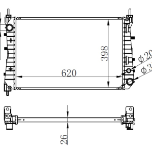 RADYATÖR BRAZİNG LINEA 1.3 JTD AC KLİMASIZ MEK 621x395x26 51785217-51852517
