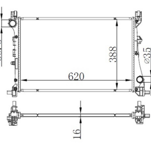 MOTOR SU RADYATÖRÜ FIAT EGEA 15 1.3D MTJ 1.4 AL-PL-BRZ 620x388x16 52052220-52015588
