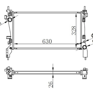 RADYATÖR BRAZİNG FIORINO 1.3 MTJ 08 BRAZİNG 630x318x22 51780659-51790636