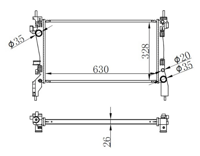 RADYATÖR BRAZİNG FIORINO 1.3 MTJ 08 BRAZİNG 630x318x22 51780659-51790636