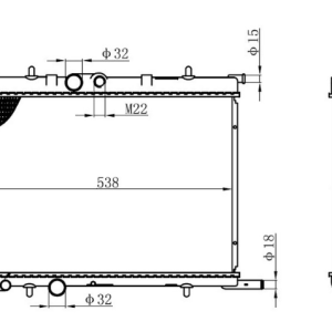 RADYATÖR 307 00 C4 04 1.4 16V-1.6 16V-PARTNER-BERLINGO 97 2.0 HDI 00 AC KLİMASIZ MEK 544x380x23 9835996080-1331.LS-1330.N7-1330.F4