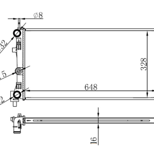 RADYATÖR BRAZİNG A1-IBIZA V-POLO 1.2-1.4-1.6 09 AC KLİMASIZ MEK 648x326x16 6R0121253