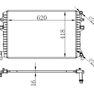 RADYATÖR BRAZİNG GOLF VII-A3-LEON-OCTAVIA 1.2-1.4-1.6 12 620x418x16 5Q0121251EJ-5Q0121251HS-5Q0121251GF