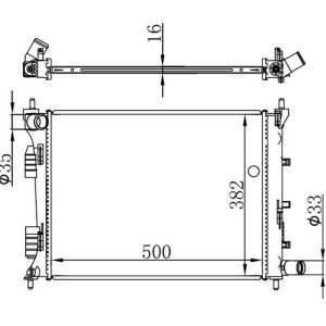 RADYATÖR BRAZİNG ACCENT BLUE 1.4İ-1.6İ- İ20 1.4İ MEK 500x382x16 253101R000-253104L000