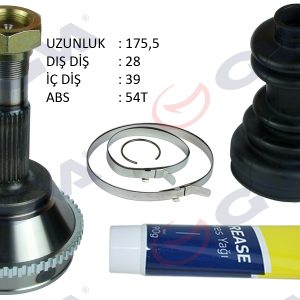 AKS KAFASI DIŞ ÖN DUCATO-BOXER-JUMPER 2.5 D 94-02 14Q ABS Lİ 54DİŞ 15 JANT 28x39x63 175.5mm 9566722180-1495541080