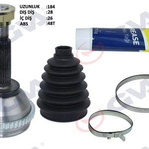 AKS KAFASI DIŞ ÖN FORD TRANSİT 2.0 00-06 ABS Lİ 48DİŞ 28x26x57 184.5mm 4602019-4602016-1328359