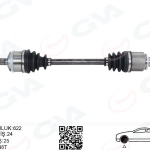 KOMPLE AKS SOL HYUNDAI İ10 1.1L G4HG BENZİNLİ MANUEL VİTES 08-13 ABS Lİ 24X25 - ABS 48 DİŞ KOMPLE BOY 624MM 495000X100