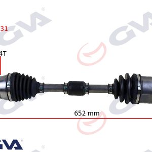 KOMPLE AKS SOL HYUNDAI ELANTRA 1.6L G4ED Benzinli 16v Otomatik vites 01-06 ABS li 25x25 - ABS 44 diş komple boy 654mm 495012D112-495012D113