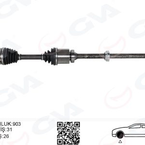 KOMPLE AKS ÖN SAĞ FREELANDER 2 L359 2.2 TD4 06 14 UZUNLUK 1.002MM DİŞ 40 DİFERANSİYEL DİŞ 28
