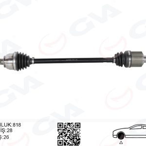 KOMPLE AKS ARKA SAĞ/SOL FREELANDER 2 L359 2.0 Si4 2.2TD4 06 14 820MM DİŞ 28 DİFERANSİYEL DİŞ 26