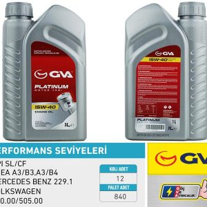 MOTOR YAĞI 15W40 1 LT PLATINUM MİNERAL API SL/CF