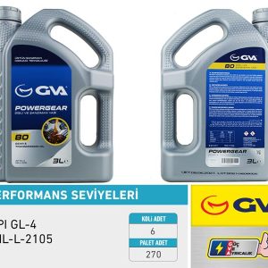 ŞANZIMAN YAĞI 80W API GL-4 3 LT