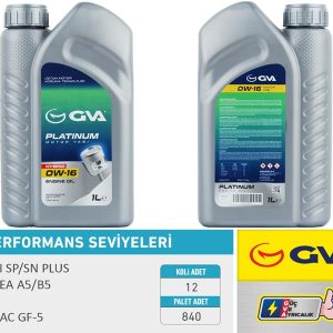 MOTOR YAĞI 1 LT 0W16 TAM SENTETİK API SP / SN-PLUS ILSAC GF-6B HIBRIT ARAÇLAR İÇİN